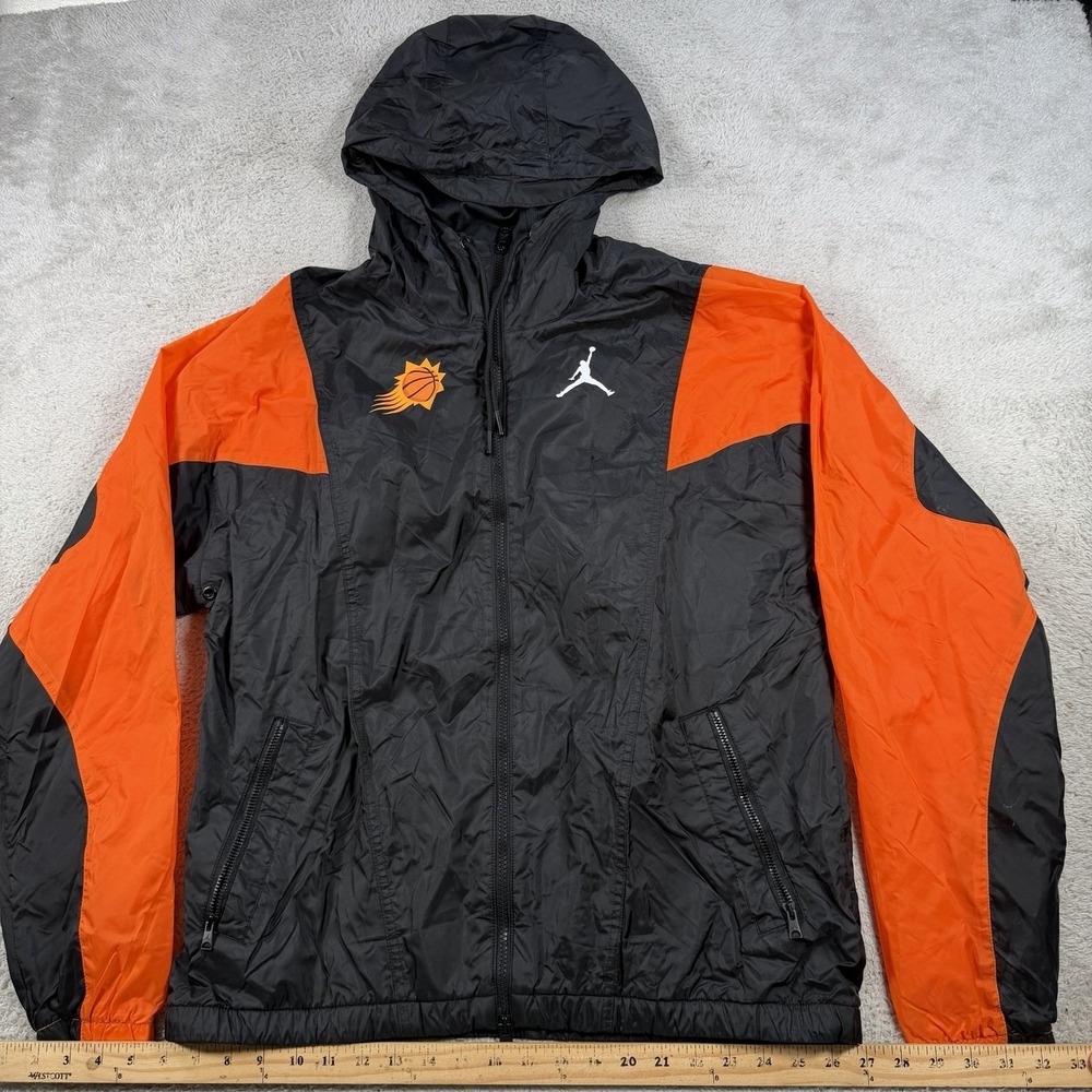 Air Jordan Phoenix Suns Jacket Mens Large NBA Windbreaker Hooded Vented Full Zip